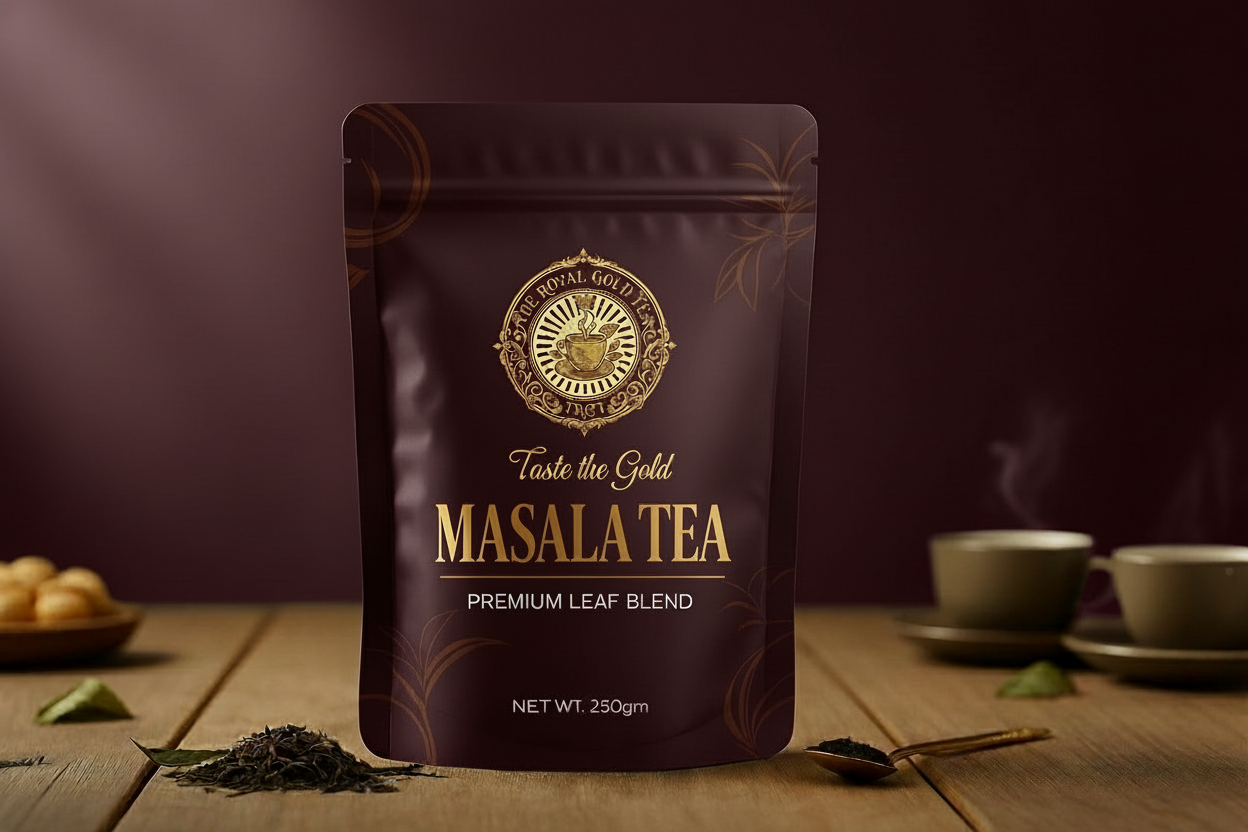 Masala Tea Dark Maroon Packaging