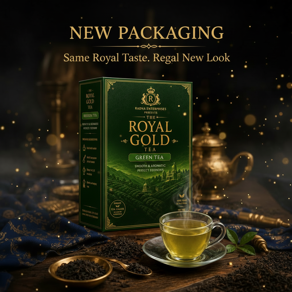 The Royal Gold Tea — Green Tea New Packaging Poster